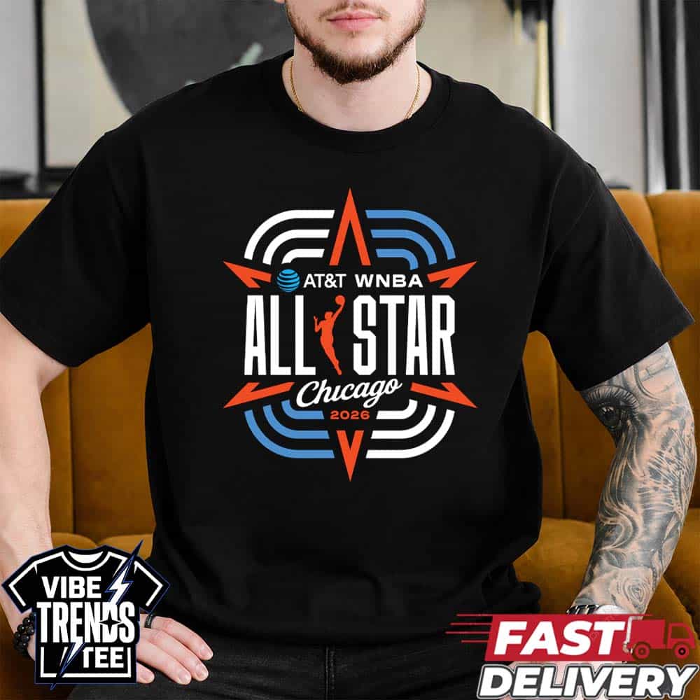 AT And T WNBA All-Star Chicago 2026 Logo Black Short T-Shirt AT And T WNBA All-Star Chicago 2026 Logo Black Short T-Shirt