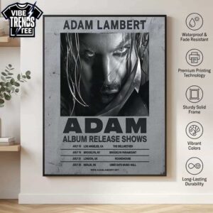 Adam Lambert ADAM Album Release Shows 2026 For July 10th 15th And 21st 23rd Premium Poster Canvas