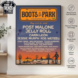 Boots In The Park 2026 Poster Lineup For Albuquerque NM On May 15 And 16 2026 Gallery-Style Poster Canvas
