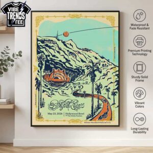 Bright Eyes Los Angeles CA 2026 Poster Anniversary Show With The Moldy Peaches For May 23rd 2026 At Hollywood Bowl Premium Poster Canvas