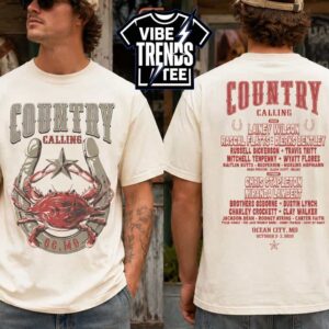 Country Calling Festival 2026 Crab Horseshoe Lineup Tee For Ocean City MD On October 2 And 3 2026 Two Sided Short T-Shirt