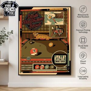 Dave Matthews Band Austin TX 2026 Concert Poster For Moody Center On May 11th 2026 Premium Poster Canvas