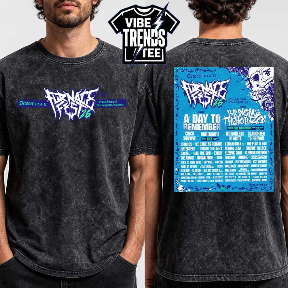 Furnace Fest 2026 Birmingham AL Lineup Tee For October 10 And 11 2026 At Sloss Furnaces Washed T-Shirt Furnace Fest 2026 Birmingham AL Lineup Tee For October 10 And 11 2026 At Sloss Furnaces Washed T-Shirt