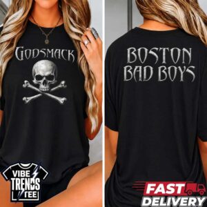 Godsmack Boston Bad Boys Skull Tee For The Rise of Rock Tour 2026 Womens T-Shirt