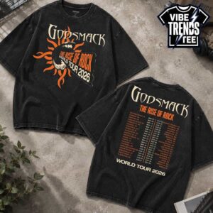 Godsmack The Rise Of Rock Admat ITIN Tee For The Rise of Rock Tour 2026 Black Washed T-Shirt