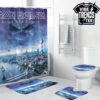 Iron Maiden Killers 1981 Early Era Heavy Metal Art Bathroom Mat Set With Shower Curtain