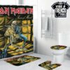 Iron Maiden Killers 1981 Early Era Heavy Metal Art Bathroom Mat Set With Shower Curtain