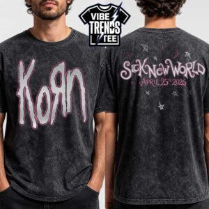 Korn Sick New World 2026 Logo Event Tee For Las Vegas Festival Grounds On April 25 2026 Washed T-Shirt