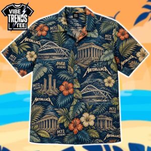 M72 Athens Metallica 2026 Floral Patternt For Olympic Stadium On May 9 M72 World Tour 2026 Both Hawaiian Shirt And Beach Short