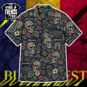 M72 Bucharest Metallica Skull Pattern In Romania At Arena Nationala On May 13 2026 Gift For Fan Metal Hawaiian Shirt