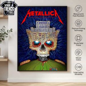 Metallica Bucharest 2026 Venue Poster Palace of the Parliament Skull For May 13 2026 At Arena Nationala M72 Bucharest Romania Poster Canvas