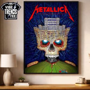 Metallica Bucharest 2026 Venue Poster Palace of the Parliament Skull For May 13 2026 At Arena Nationala M72 Bucharest Romania Poster Canvas