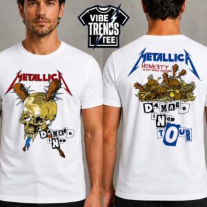 Metallica Honesty Is My Only Excuse Master Of Puppets Tour Pushead Damage Inc 2026 Two Sided White Short T-Shirt