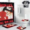 Metallica Hardwired to Self-Destruct Album Multi-Layered Glitch Art Bathroom Mat Set With Shower Curtain
