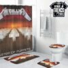Metallica Load Album Abstract Fluid Art Modern Rock Bathroom Mat Set With Shower Curtain