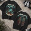 Metallica Nautical Sea Monster 2026 Merch Tee European Dates M72 World Tour 2026 Black Washed T-Shirt