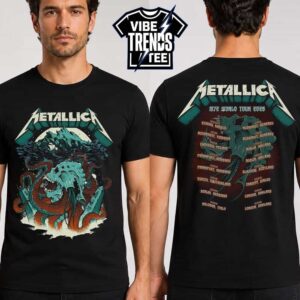 Metallica Nautical Sea Monster 2026 Merch Tee European Dates M72 World Tour 2026 Two Sided Print Short T-Shirt