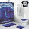 Metallica St Anger Album Raw Industrial Fist Graphic Rugged Decor Bathroom Mat Set With Shower Curtain