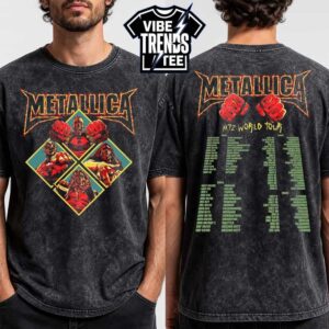 Metallica Skeleton Diamond 2026 Black Tee M72 World Tour Black Washed T-Shirt