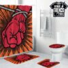 Metallica The Black Album Sleek Minimalist Snake Design Bathroom Mat Set With Shower Curtain