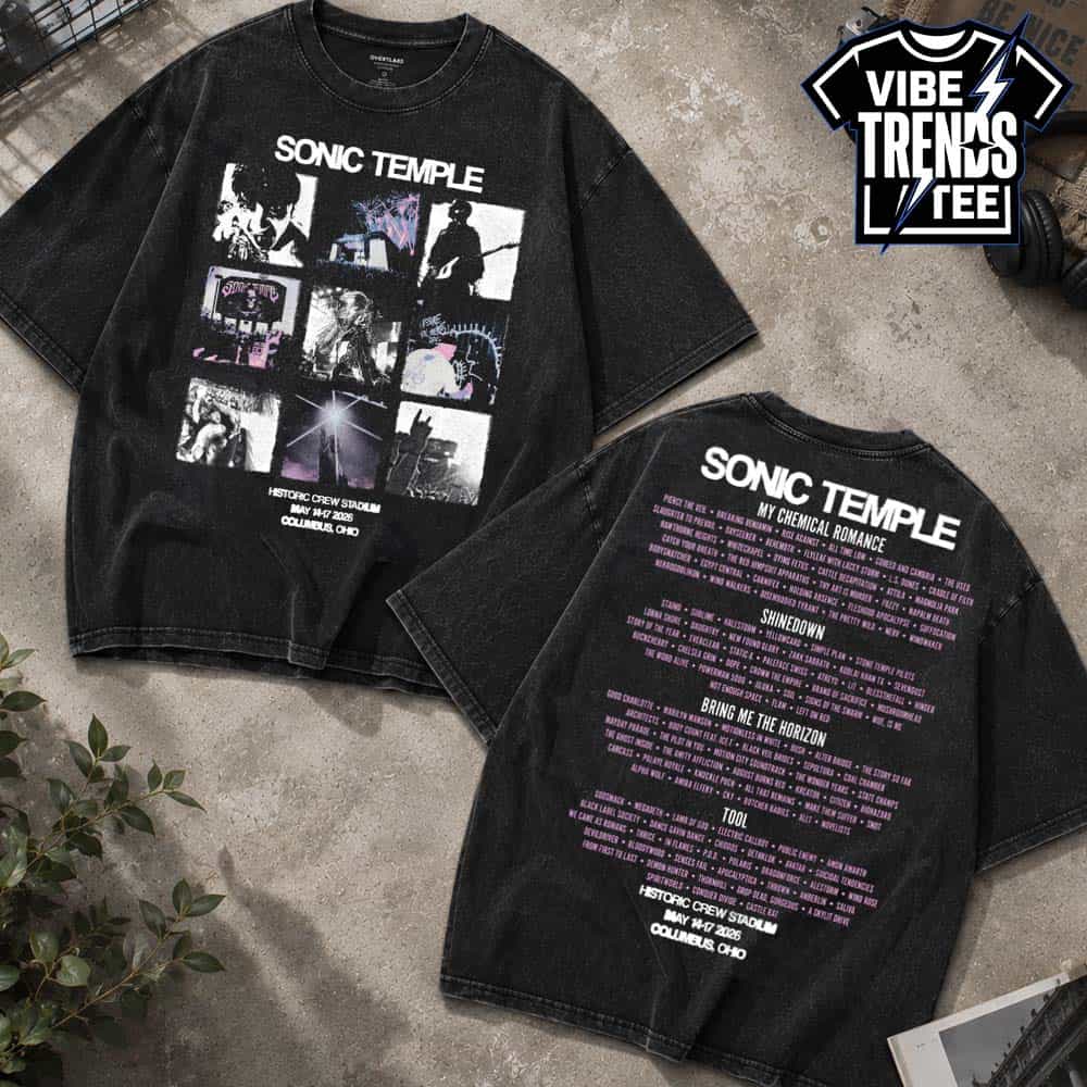 Polaroid Live Tee Sonic Temple 2026 Art And Music Festival For May 14-17 2026 In Columbus OH Black Washed T-Shirt Polaroid Live Tee Sonic Temple 2026 Art And Music Festival For May 14-17 2026 In Columbus OH Black Washed T-Shirt