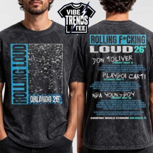 Rolling Loud Festival 2026 In The Crowd Vintage Black 26 Lineup Tee For May 8–10 2026 In Orlando FL Black Washed T-Shirt