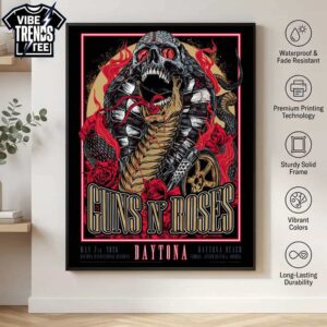 Welcome To Rockville Guns N Roses 2026 Poster Tonight For Daytona Beach Florida At Daytona International Speedway On May 7th 2026 Premium Poster Canvas